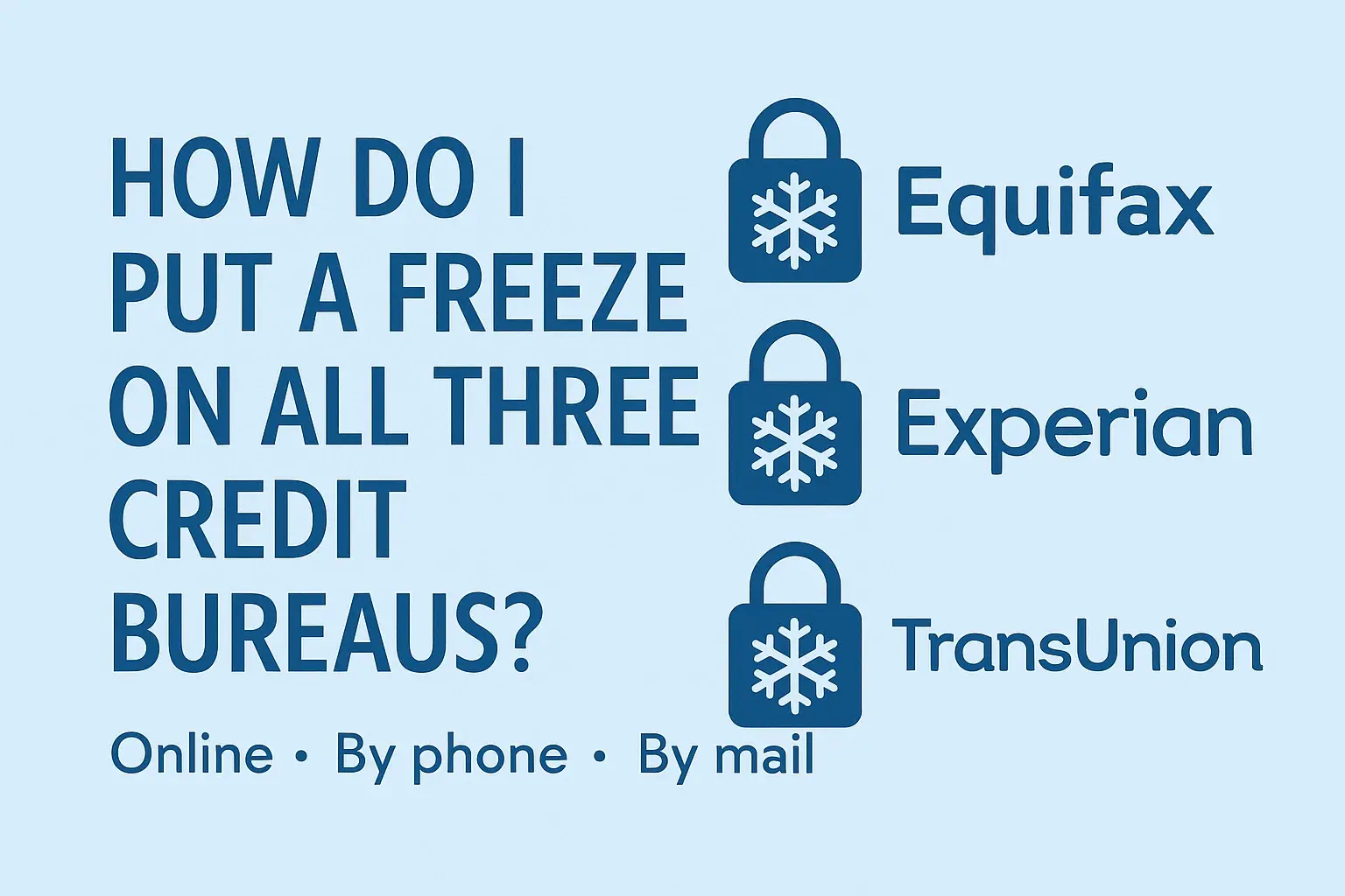 How do I put a freeze on all three credit bureaus?