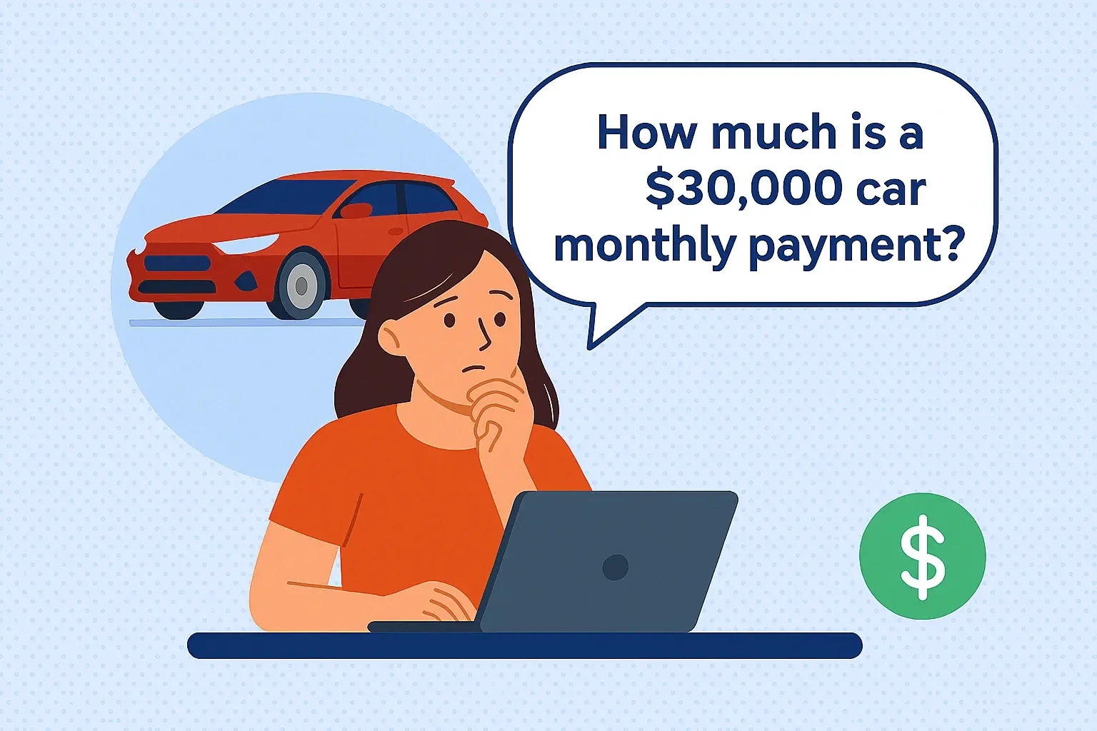 How much is a $30000 dollar car monthly payment?